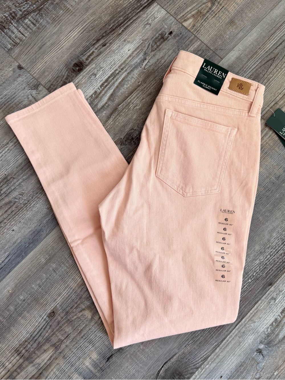 Lauren Ralph Lauren Classic Skinny Curvy Jeans Pink Size 6